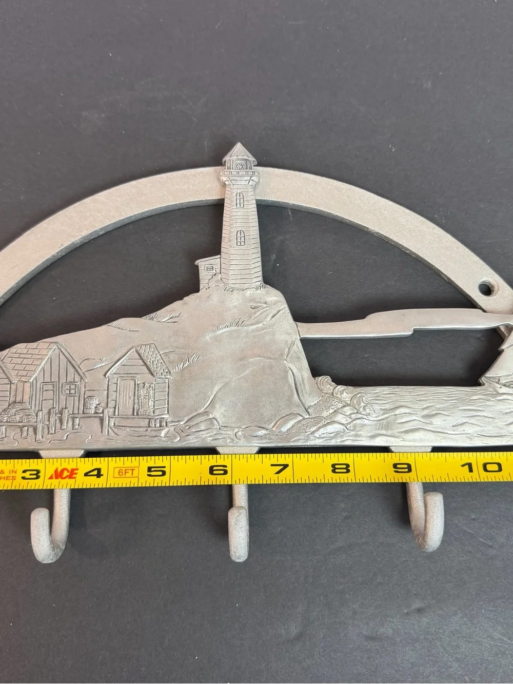 Lighthouse Coat Hook Seagull Pewter by Etain Ziin 2000 Vintage Metal Art